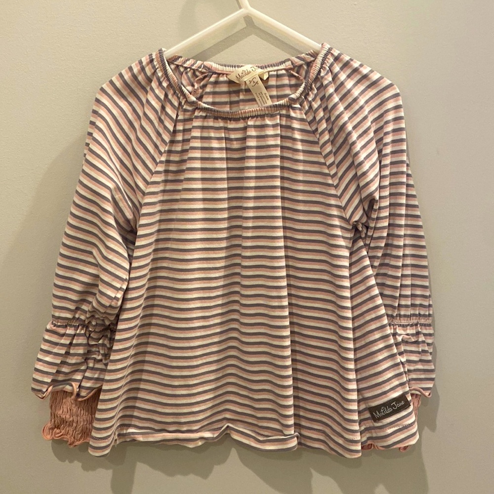 Long sleeve striped Matilda Jane Top size 4